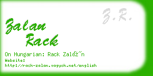 zalan rack business card